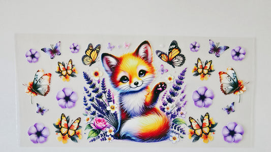 Baby Fox with Flowers