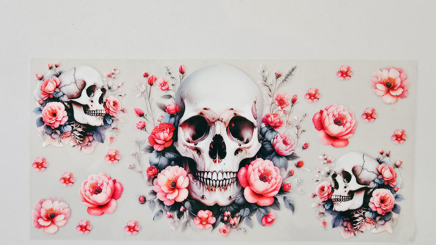 Skull & Pink Flowers