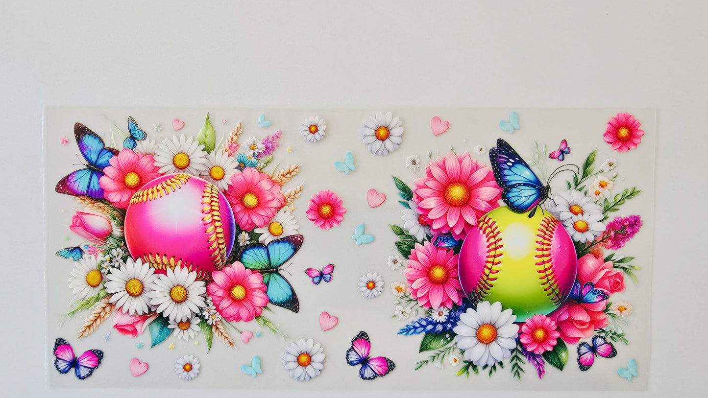 Softballs Flowers & Butterflies