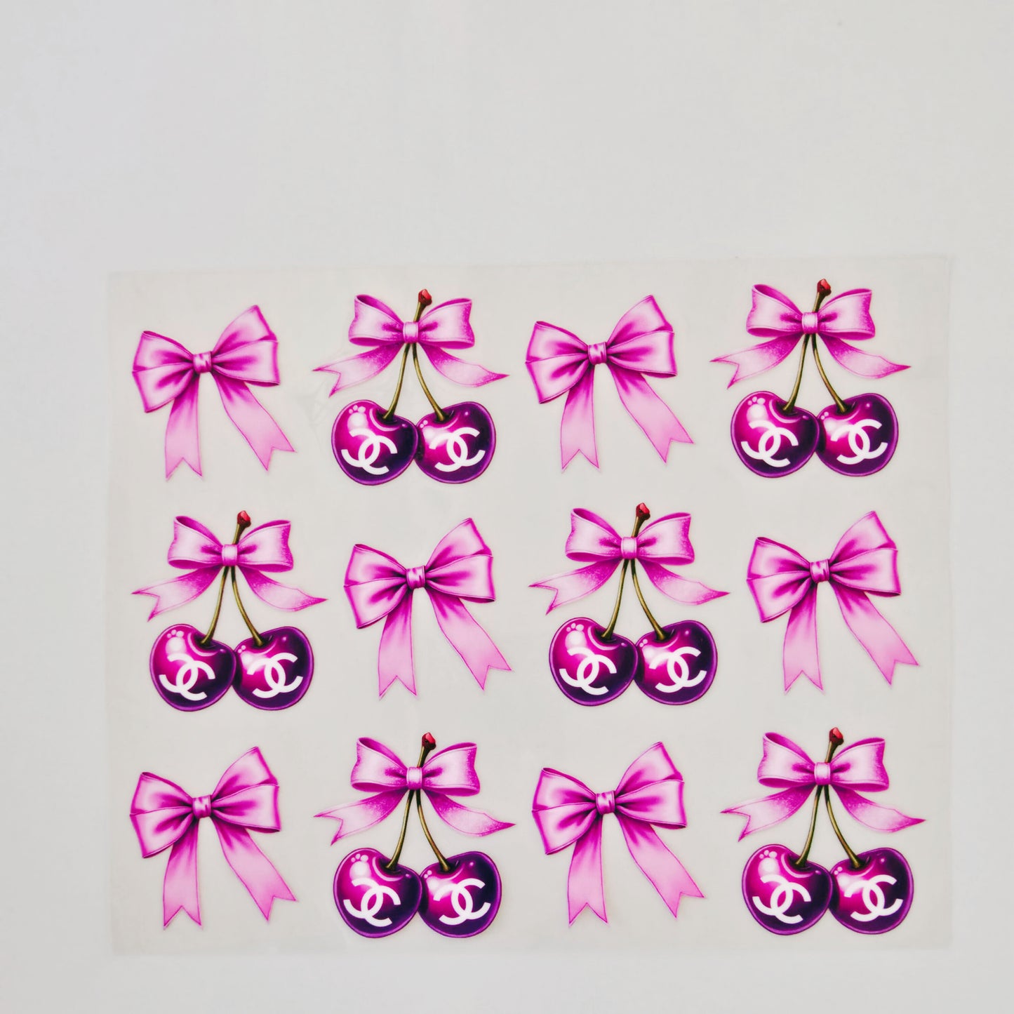 20oz Purple Chanel Cherries & Bows