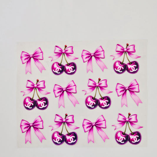20oz Purple Chanel Cherries & Bows