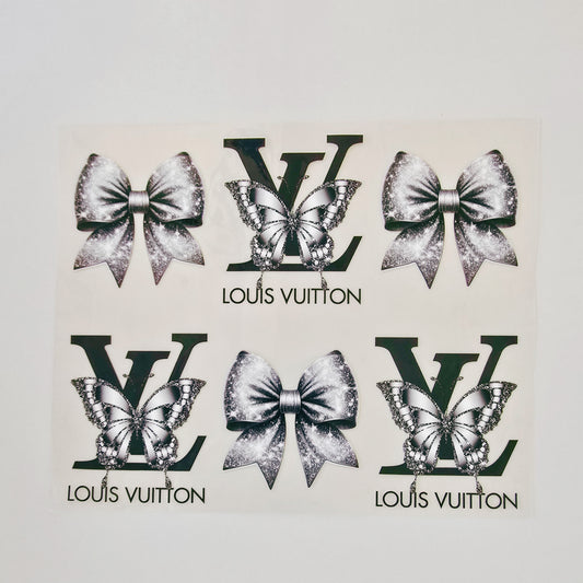 20oz Black & Silver LV Bows & Butterflies