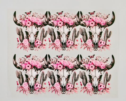 20oz Skull with Pink Flowers