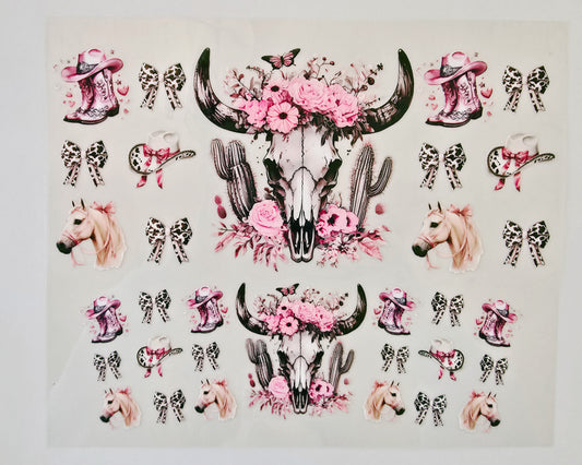40oz Skull, Horses, Hats & Bows