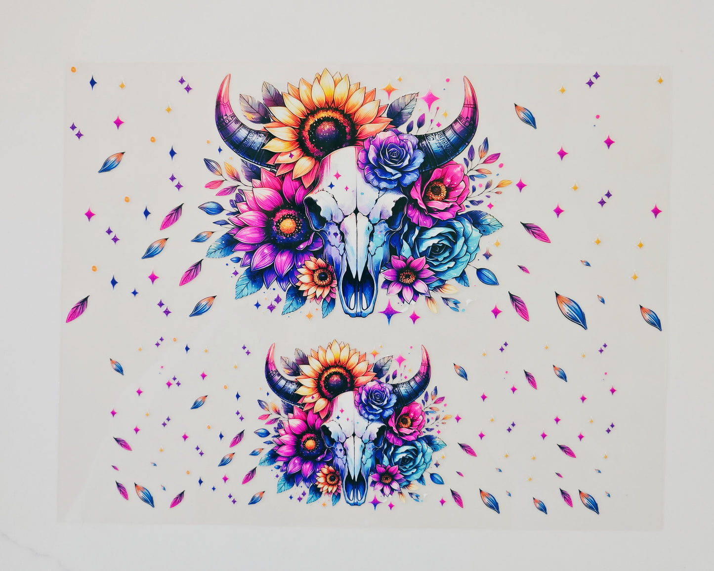 40oz Skull & Sunflowers