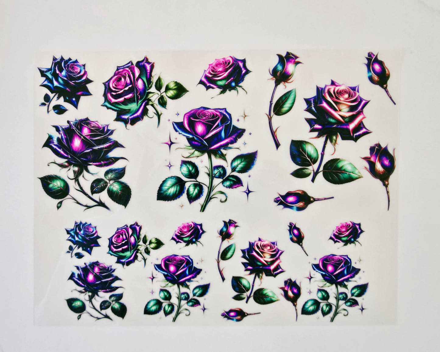 40oz Pink, Blue & Purple Roses