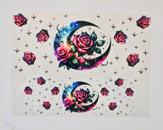 40oz Half Moon & Roses