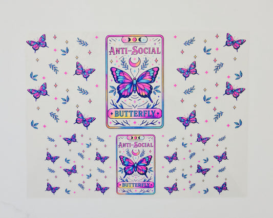 40oz Anti-Social Butterfly Tarot Card