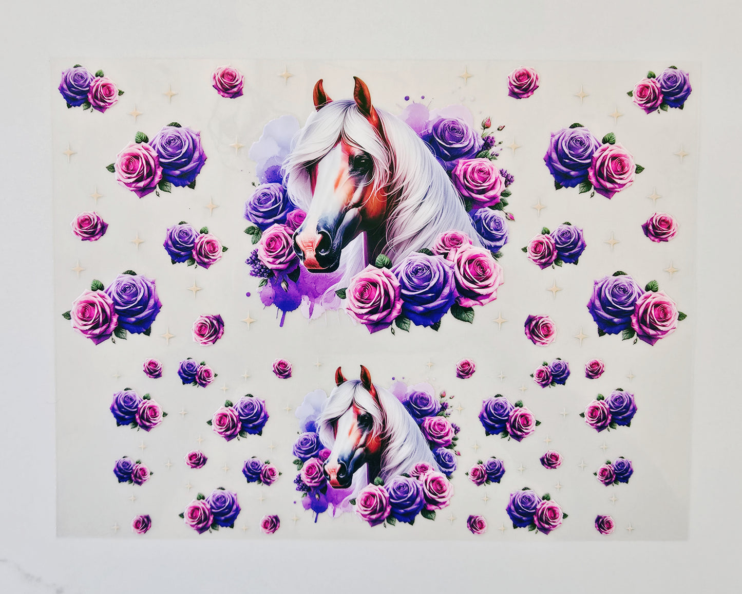 40oz Brown Horse with Roses