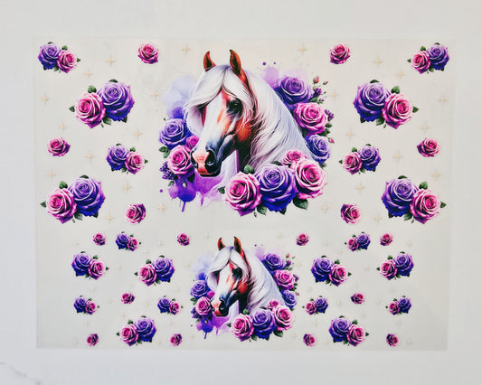 40oz Brown Horse with Roses