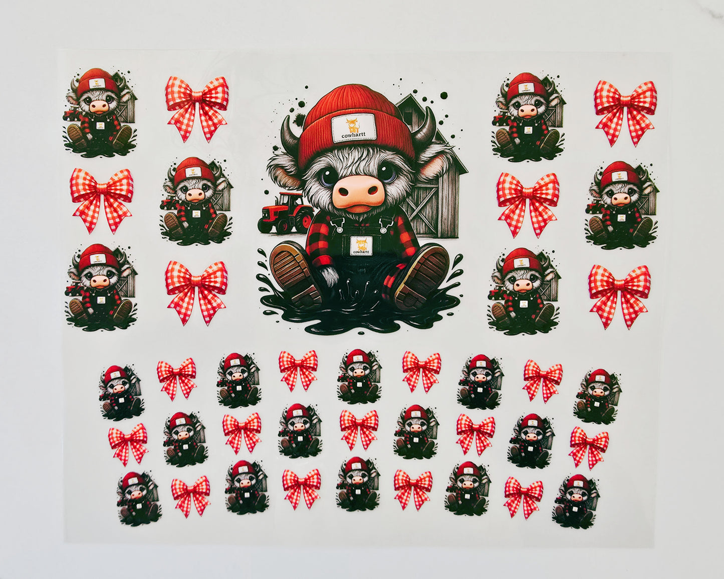 40oz Red Bow Highland Cow