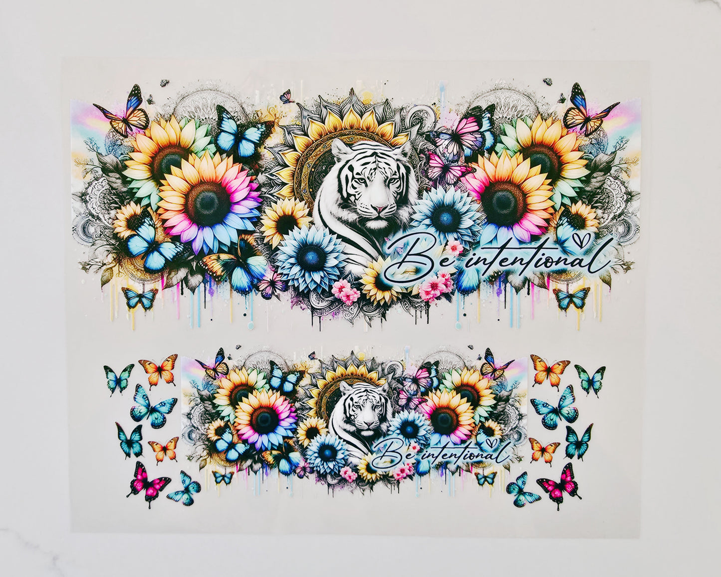40oz Snow Tiger & Sunflowers