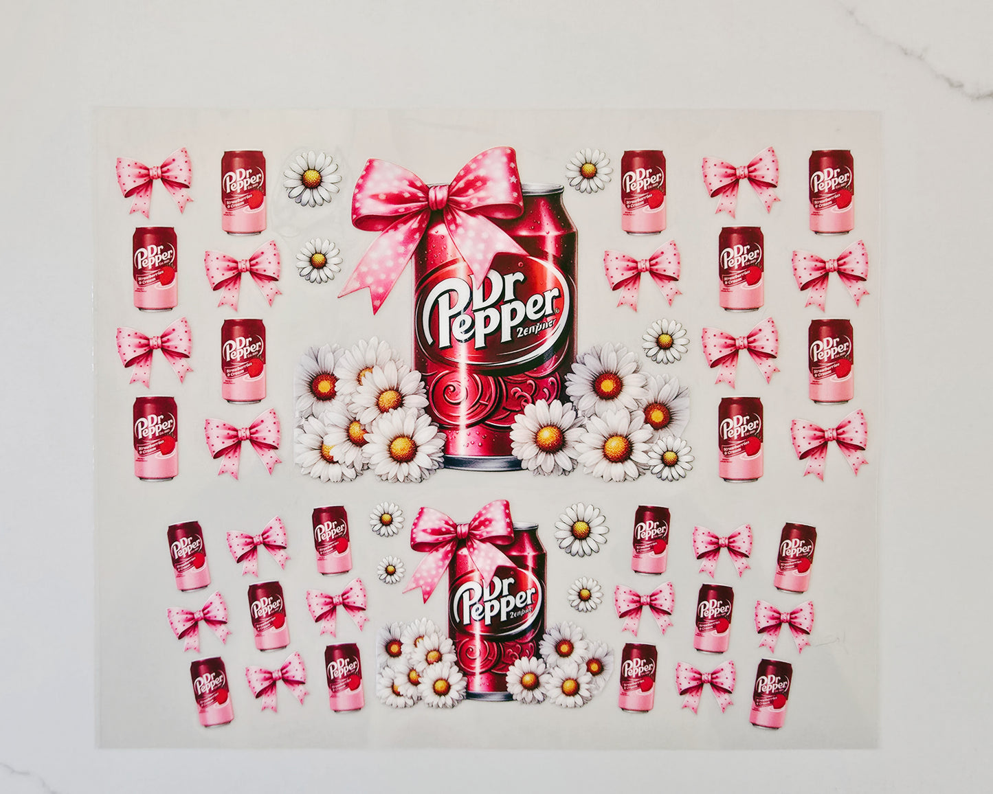 40oz Dr Pepper with Flowers