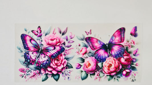 Pink/Purple Butterflies & Flowers