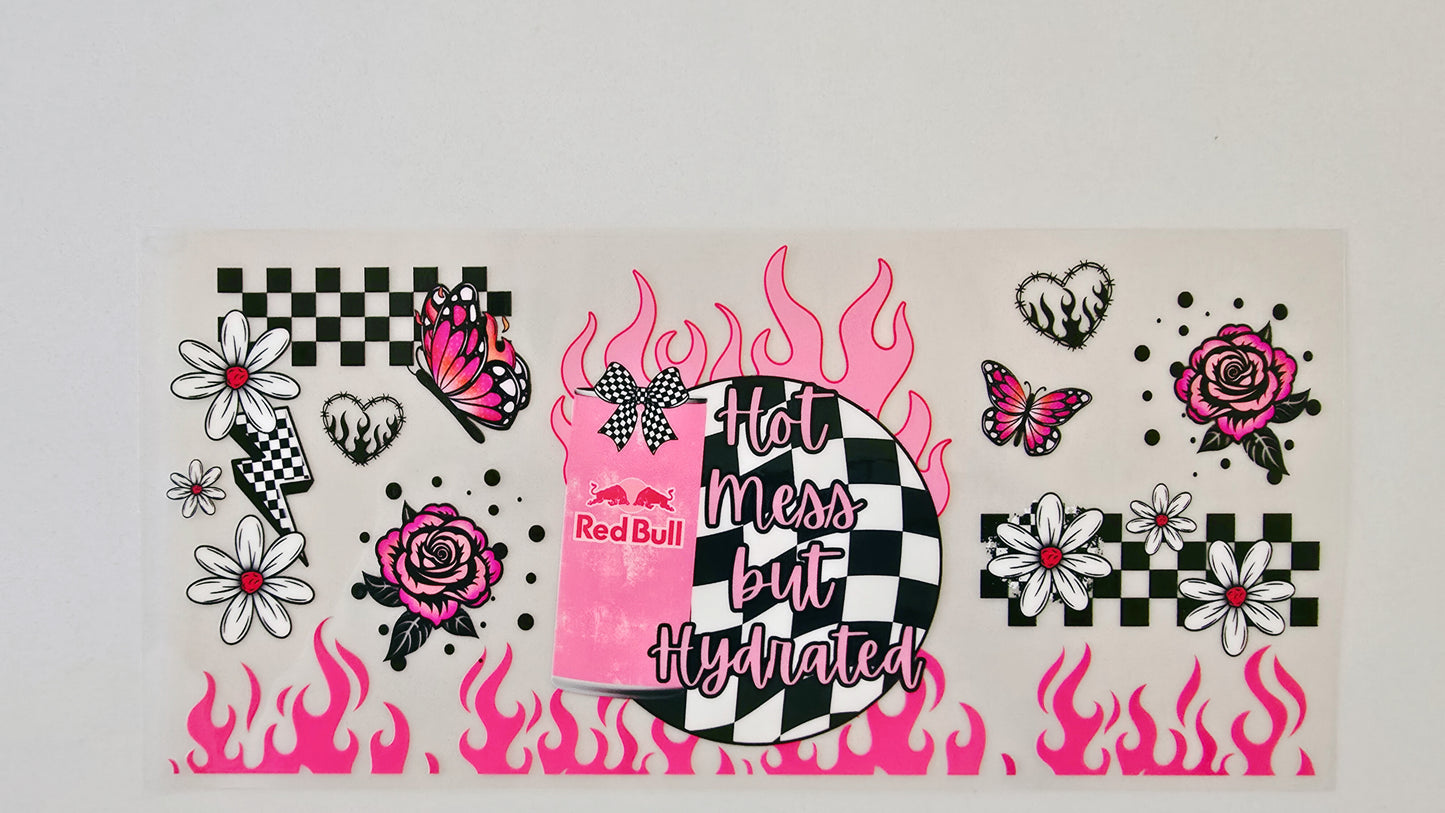 Checkered Pink Red Bull