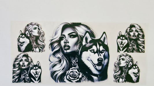 Tattooed Girl with a Husky