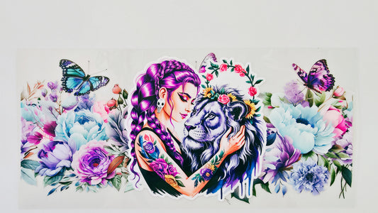 Tattooed Girl with Lion