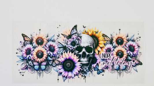 Nope Not Today Floral Skull