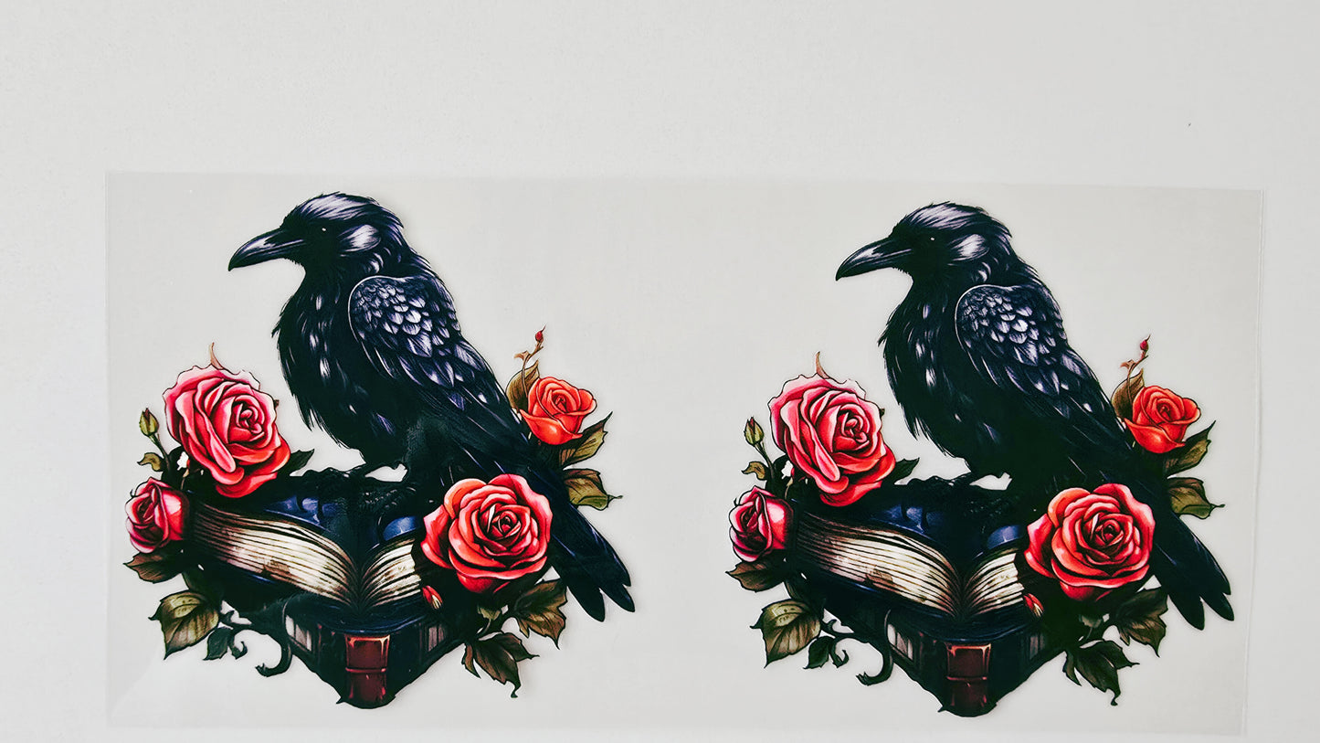 Black Crow with Books & Roses
