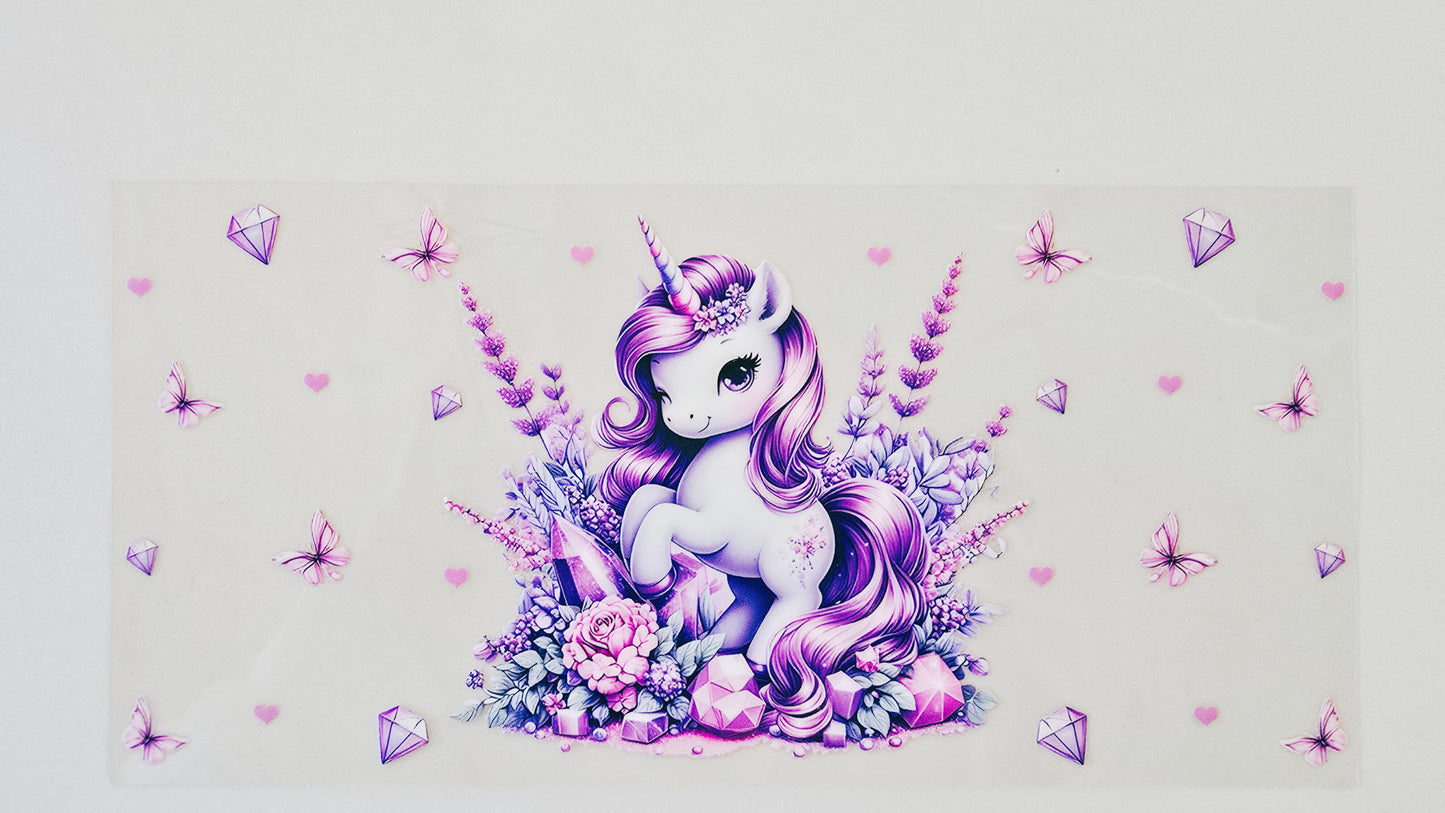 Purple Floral Unicorn