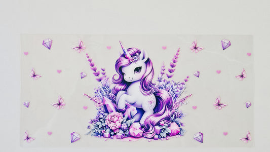 Purple Floral Unicorn