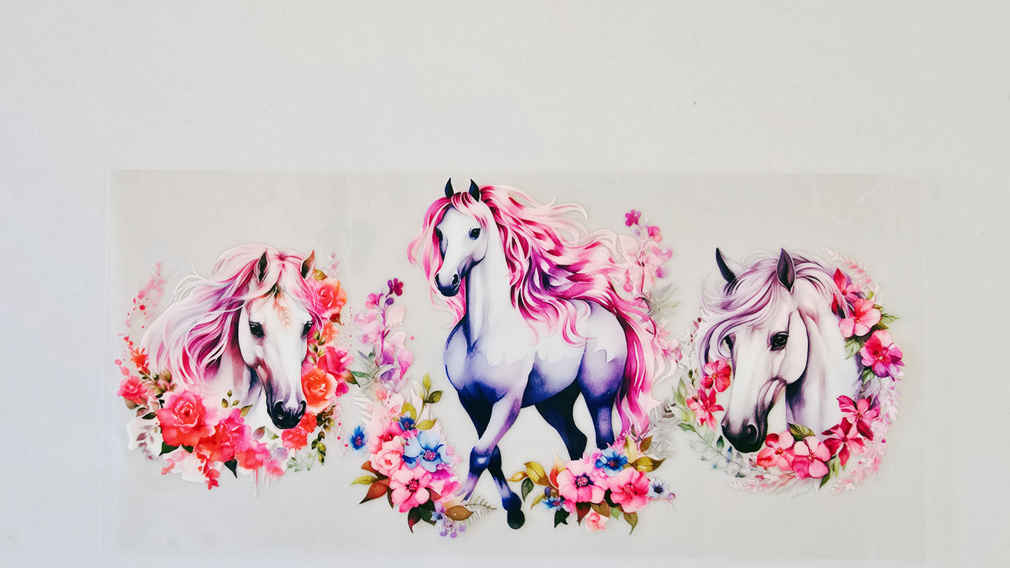 White Horse with Roses