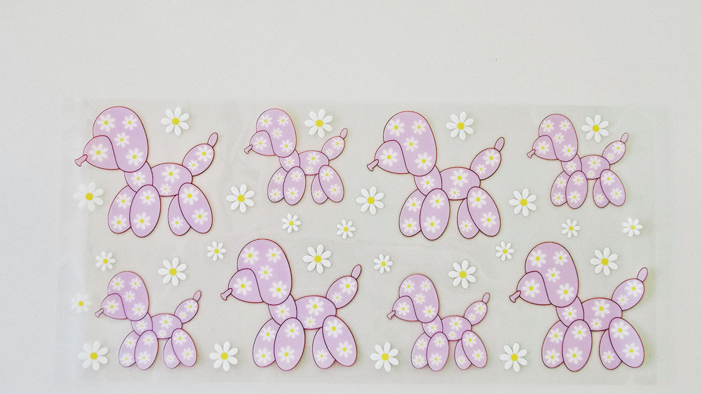 Purple Floral Balloon Dog
