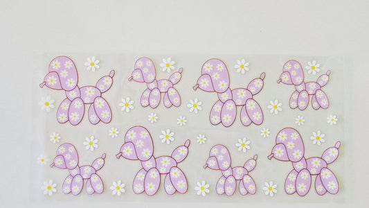 Purple Floral Balloon Dog