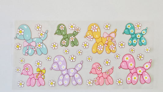 Floral Multicolored Balloon Dogs