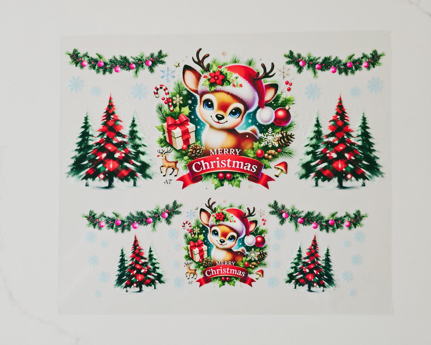 40oz Merry Christmas Reindeer