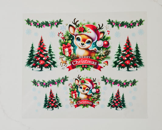 40oz Merry Christmas Reindeer