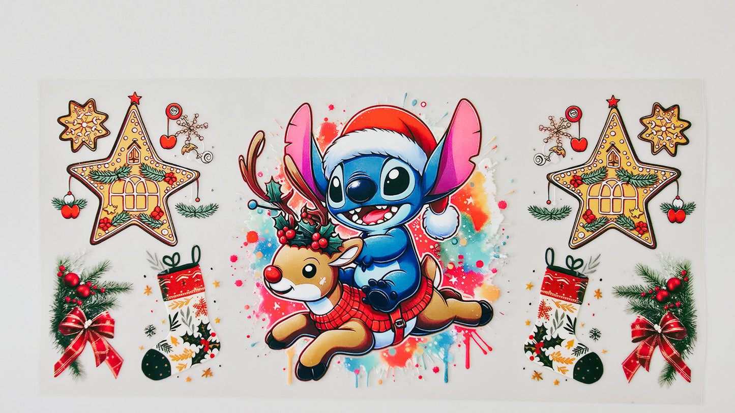 Stitch Riding a Reindeer