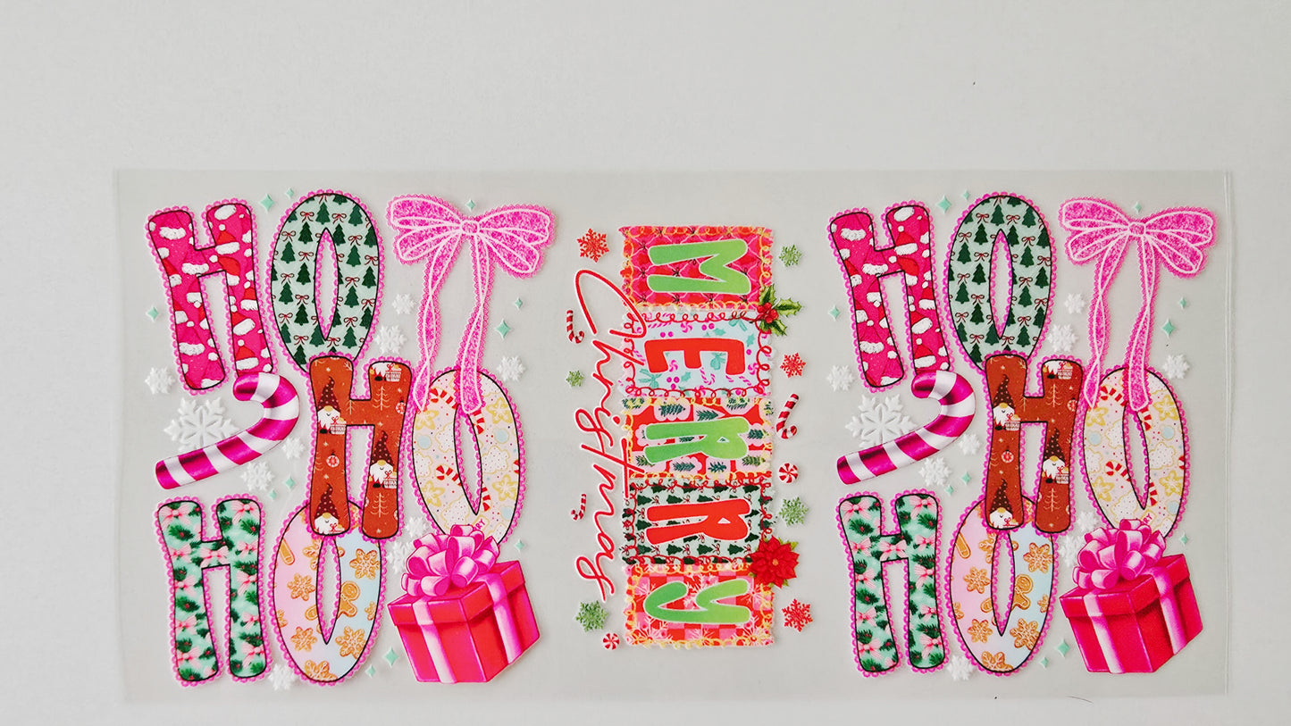 Pink Ho Ho Ho Merry Christmas