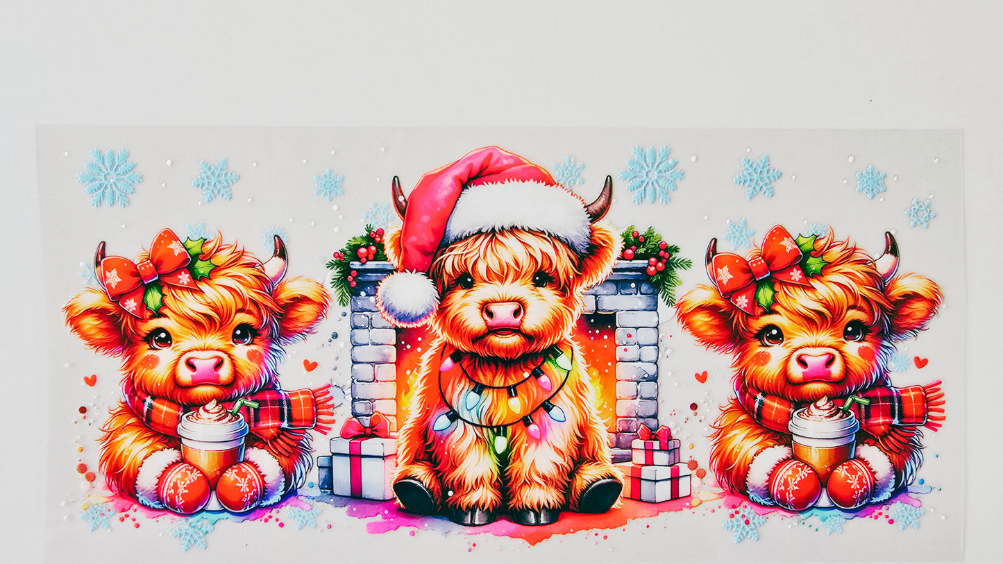 Highland Cow with Lights