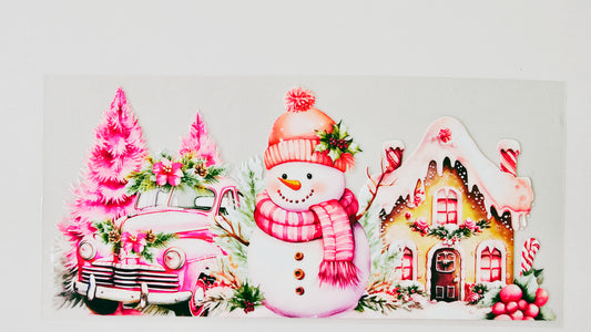 Pink Snowman Christmas