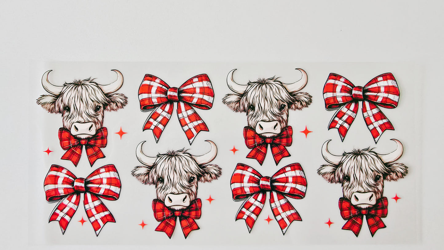 Red & White Plaid Bows with Cows