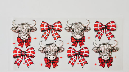 Red & White Plaid Bows with Cows