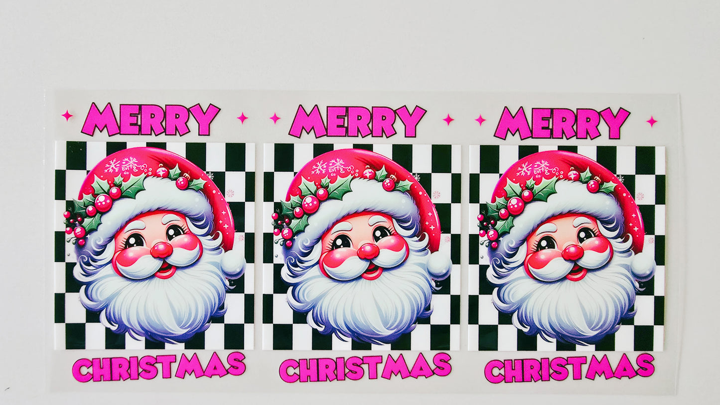 Checkered Merry Christmas Santa