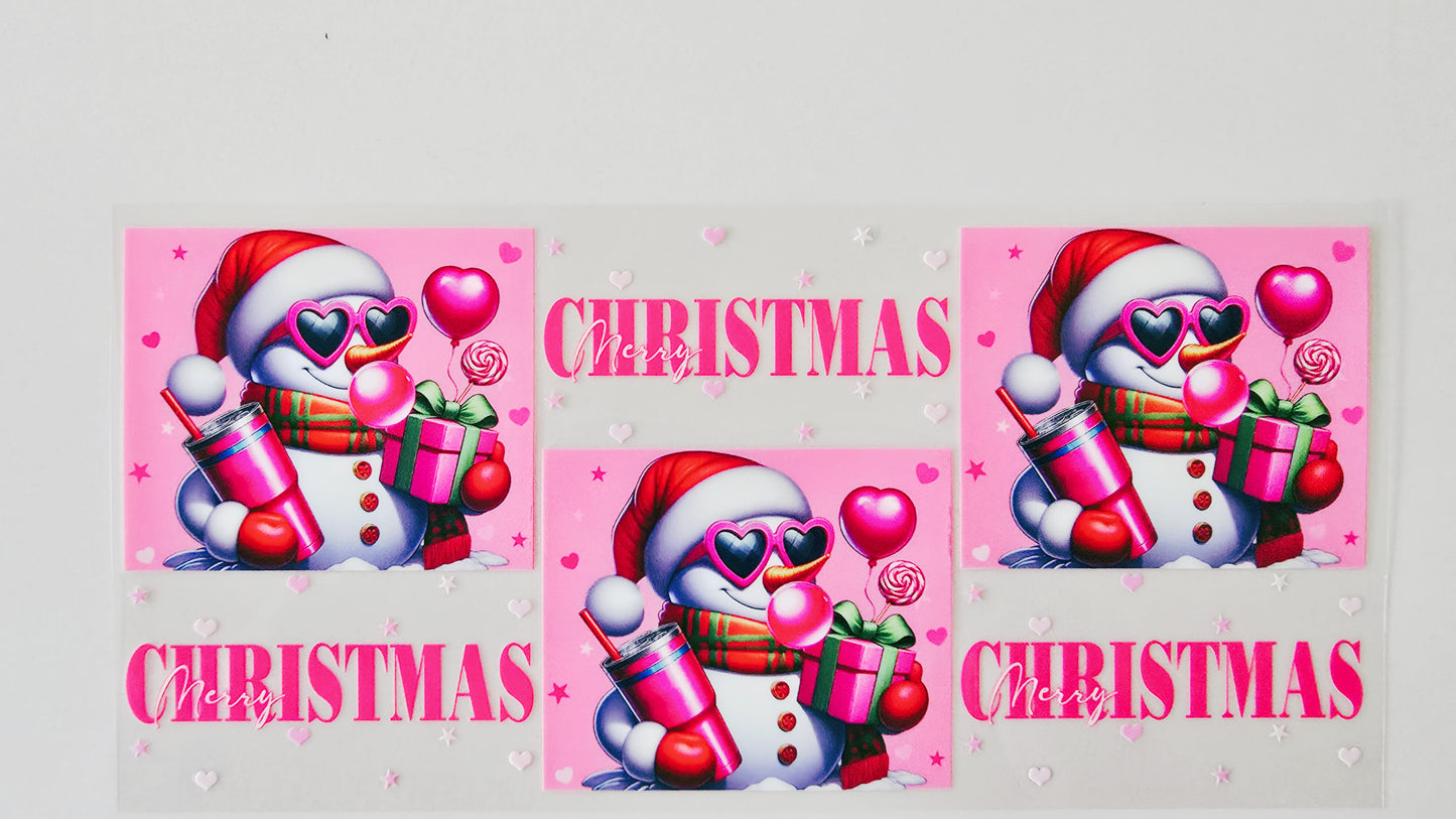 Pink Snowman Christmas