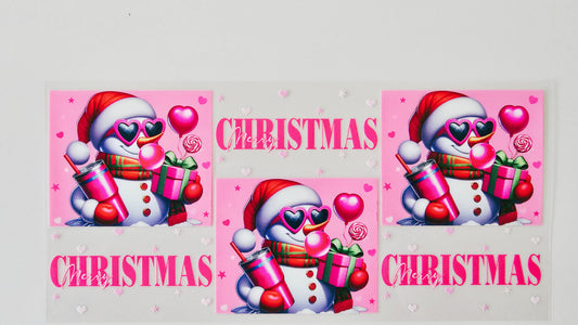 Pink Snowman Christmas