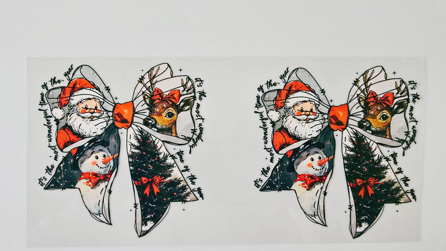 Santa Bows with Black Writing