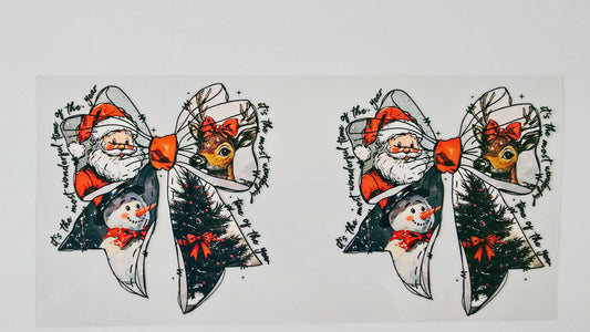 Santa Bows with Black Writing