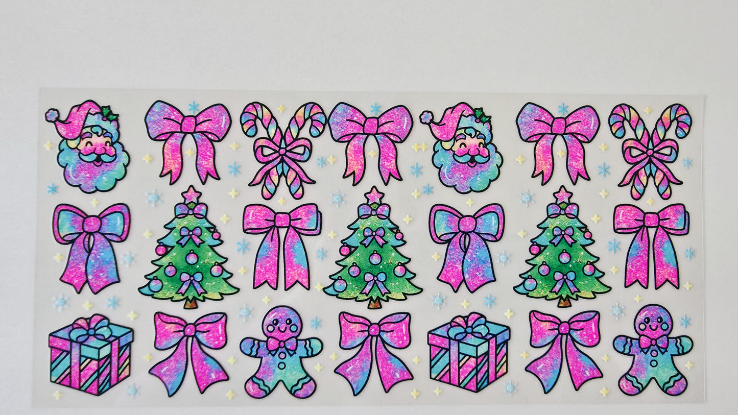 Pink Santa, Trees & Bows