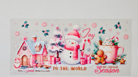 Pink Snowman Joy to the World