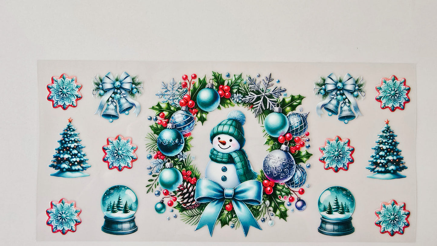 Blue Wreath & Snowman