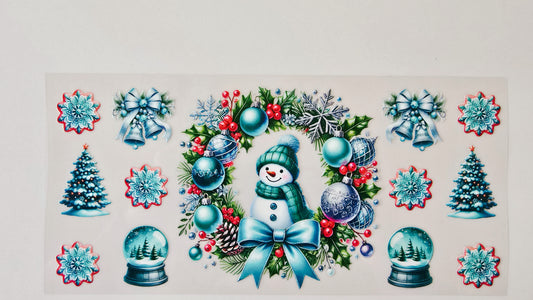 Blue Wreath & Snowman