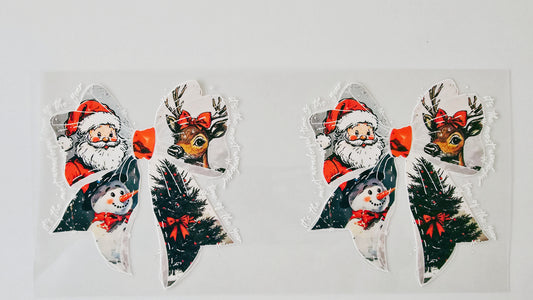 White Lettered Christmas Bows