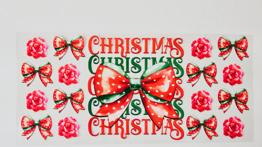 Red & Green Christmas Bow