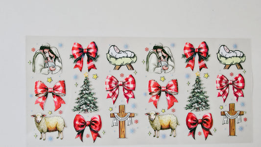 Christmas Nativity Scene with Bows