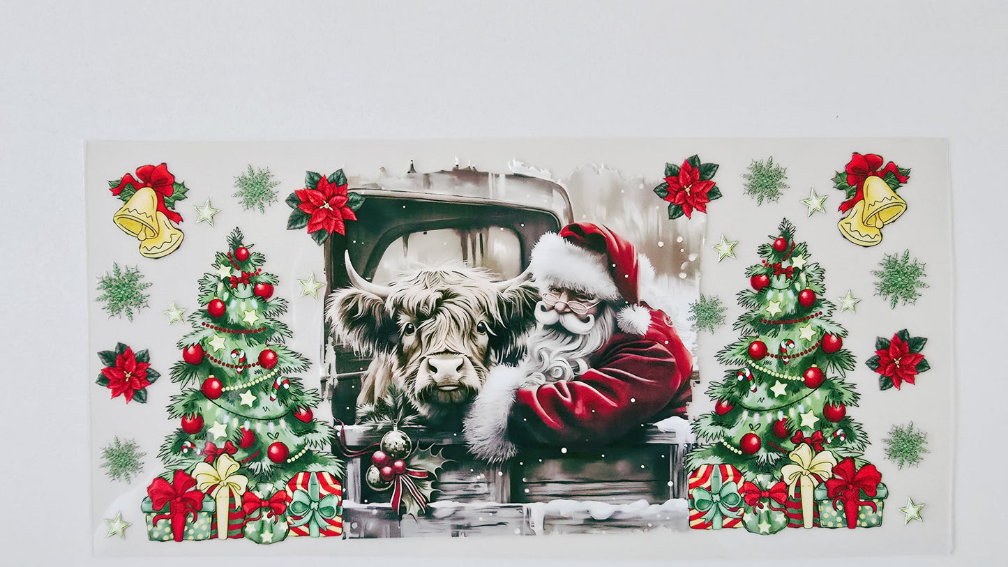 Santa with a Highland Cow
